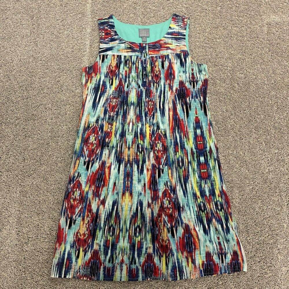 Rabbit Rabbit Rabbit Designs Sleeveless Ikat Dress Size 8 -Colorful Fun Vacation